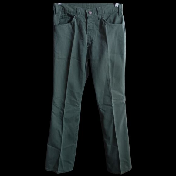 Vintage Men's Jeans Levis 517-1138 31x33 1970's Mens Green Sta-Prest Flare USA - Picture 1 of 7